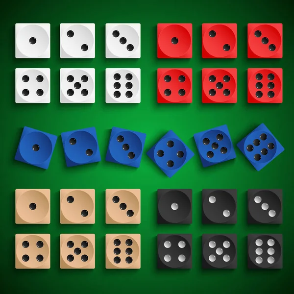 Sammlung farbige Spielwürfel Design-Vorlage — Stockvektor