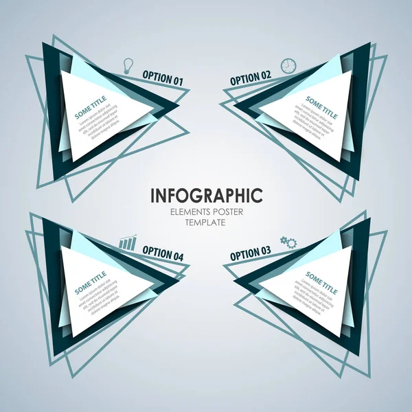 Info grafik med abstrakt design trianglar bakgrund — Stock vektor
