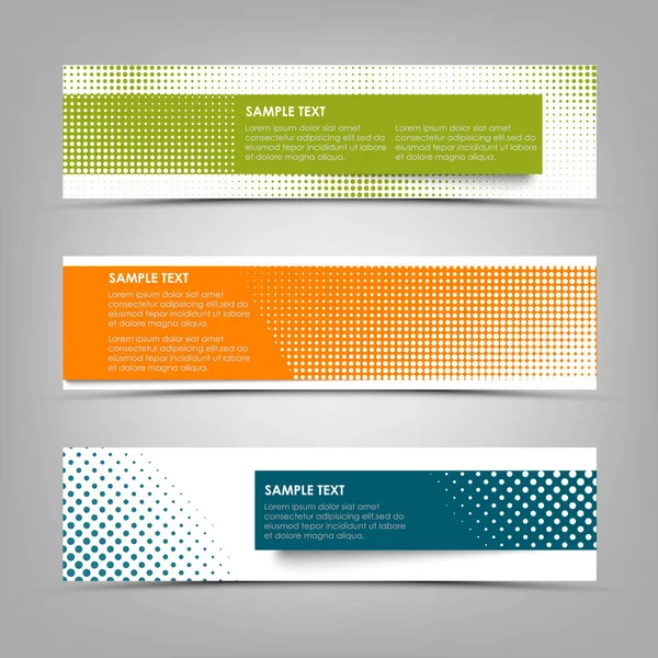 Collectie Abstracte Kleurrijke Banners Met Halftoon Effect Vector Eps — Stockvector