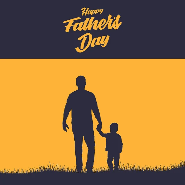 Fathers Day Poster Witth Dad Son Background Vector Eps — Stock Vector