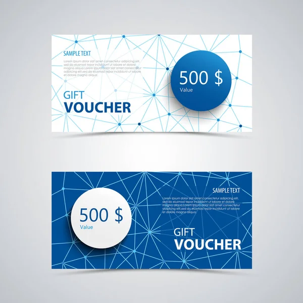 Voucher Presente Com Fundo Abstrato Sinal Redondo Vetor Design Azul —  Vetores de Stock