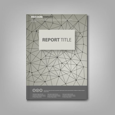 Arkaplan vektörü üzerinde soyut ağ bulunan broşürler veya broşürler 10 birim.