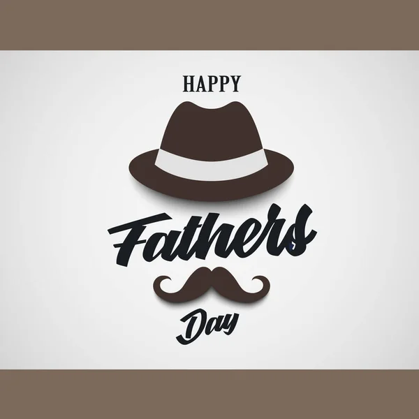 Fathers Day Poster Hat Mustache Brown Design Vector Eps — Stock Vector