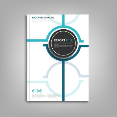 Broşür ya da broşür mavi beyaz tasarım vektöründe atipik desenli 10 birim