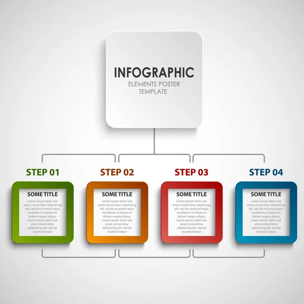 Infografik Mit Abstrakten Bunten Designquadraten Vektor Eps — Stockvektor