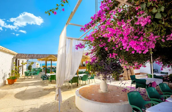 Courtyard of coastal cafe in Torremolinos — Stock Photo, Image