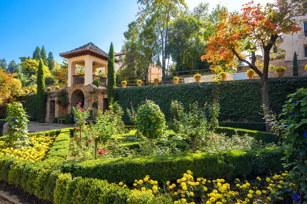 Vista Sul Cortile Del Palazzo Dell Alhambra Granada Andalusia Spagna — Foto Stock