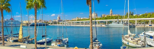 Vista Panoramica Del Porto Malaga Andalusia Spagna — Foto Stock