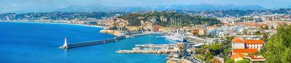 Panoramisch Uitzicht Kustlijn Mooie Stad Côte Azur Frankrijk — Stockfoto