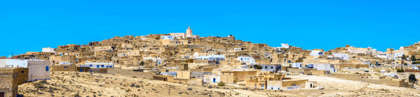 Panoramic view of  berber village Tamezret in Tunisia. North Afric