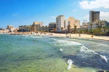 Plaj ve seafront adlı Sousse. Tunus, Kuzey Afrika