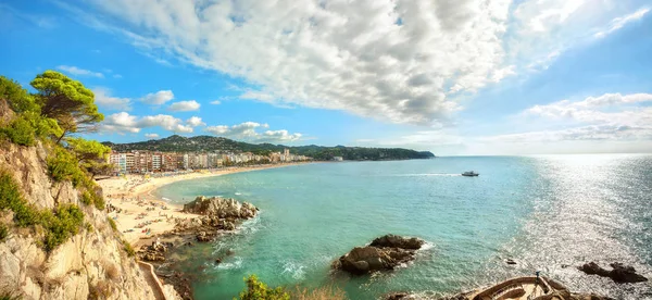 Panoramiczny Widok Lloret Mar Nadmorskiej Costa Brava Katalonia Hiszpania — Zdjęcie stockowe