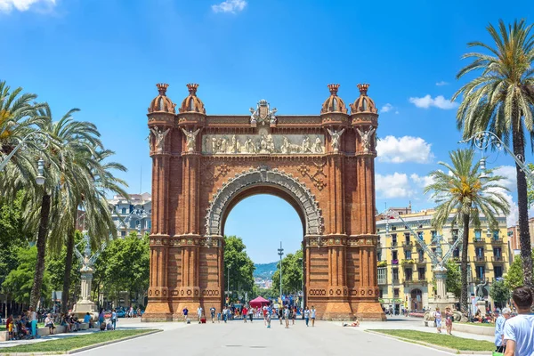 Βαρκελώνη Ισπανία Μαΐου 2015 Προβολή Του Arc Triomf Στην Όμορφη — Φωτογραφία Αρχείου