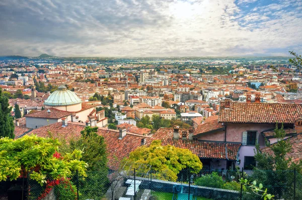 Blick Von Oben Auf Die Bergamos Unterstadt Italien — Stockfoto