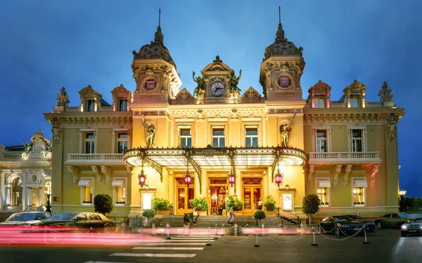 Monaco Outubro 2017 Grand Monte Carlo Casino Noite Principado Mônaco — Fotografia de Stock