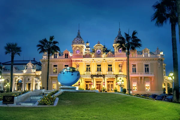 Monaco Octobre 2017 Grand Monte Carlo Casino Nuit Principauté Monaco — Photo