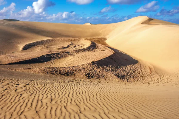 Sand Dunes Famous Natural Maspalomas Beach Gran Canaria Canary Islands — Stock Photo, Image