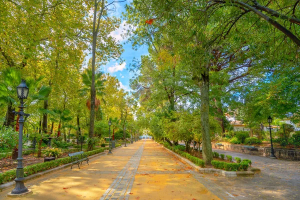 Ronda 'daki Alameda del Tajo halk parkı. Endülüs, İspanya 