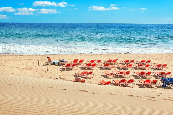 Παραλία Στην Παραλία Playa Del Ingles Και Maspalomas Gran Canaria — Φωτογραφία Αρχείου