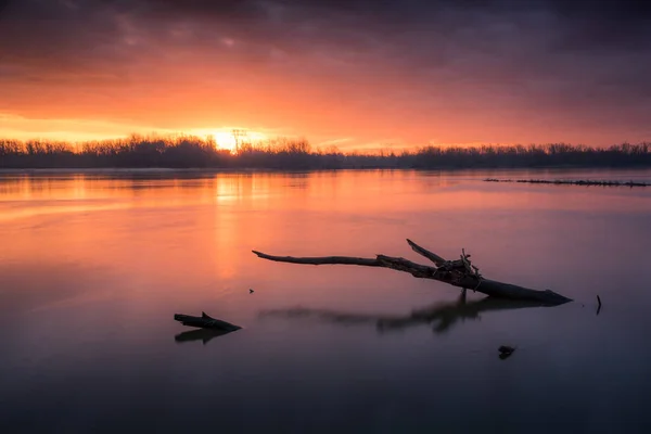 Beautiful Sunrise Vistula Konstancin Jeziorna Poland — Stock Photo, Image