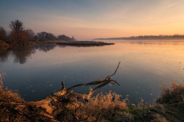 Polonya, Konstancin-Jeziorna yakınlarındaki Vistula nehri üzerinde gün doğumu