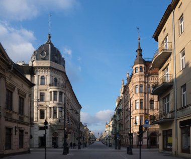 Lodz şehrindeki Piotrkowska Caddesi, Lodzkie, Polonya