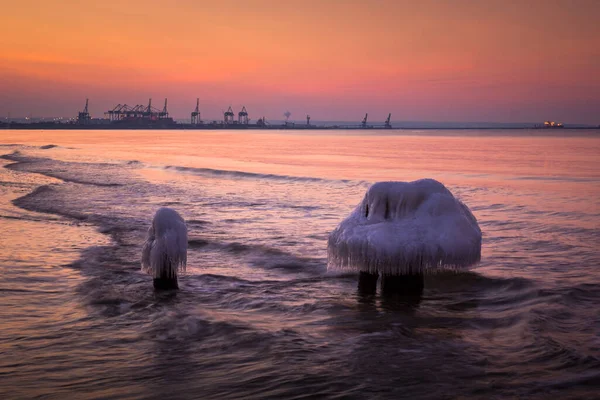 Крижані Води Балтійського Моря Поблизу Гданська Польща — стокове фото