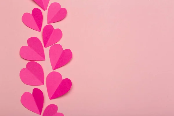 Amor Dia Dos Namorados Fundo Fundo Casamento Corações Papel Rosa — Fotografia de Stock