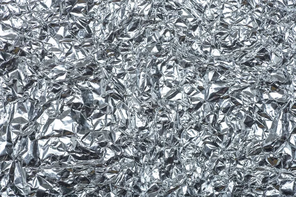 Krimpfolie Achtergrond Textuur Van Verfrommeld Ijzer Aluminiumfolie Reflecterende Kleur Kopieerruimte — Stockfoto