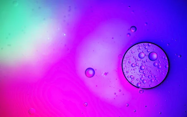 Fondo Color Abstracto Burbujas Aceite Líquido Color Iluminación Macrofotografía Concepto —  Fotos de Stock