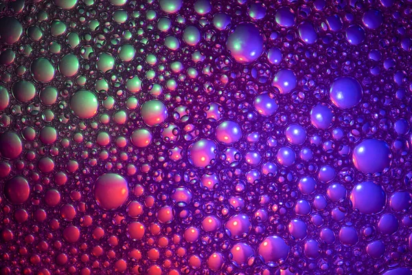 Sfondo Astratto Colore Bolle Olio Liquido Colorato Illuminazione Macrofotografia Concetto — Foto Stock