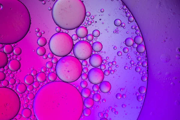 Fond Couleur Abstrait Bulles Huile Dans Liquide Coloré Éclairage Macro — Photo