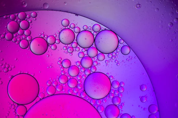 Fond Couleur Abstrait Bulles Huile Dans Liquide Coloré Éclairage Macro — Photo