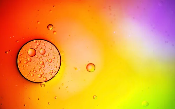 Sfondo Astratto Colore Bolle Olio Liquido Colorato Illuminazione Macrofotografia Concetto — Foto Stock