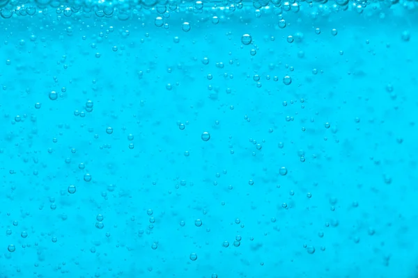 Modrá Voda Kapalina Bublina Pozadí Bublinami — Stock fotografie