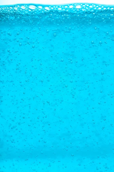Azul Água Líquido Bolha Fundo Com Bolhas — Fotografia de Stock