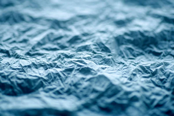 Gyűrött Papír Szerkezete Gyűrött Kék Papír Minta Textúra Hatása Táj — Stock Fotó