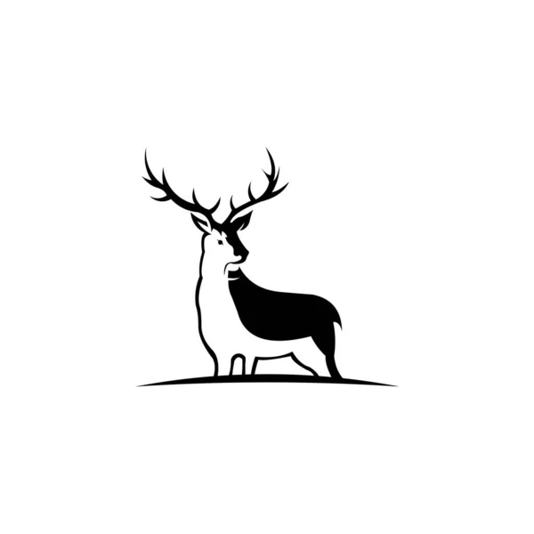 Дизайн Логотипа Оленя Логотип Охотничьего Клуба Эмблема Грациозного Оленя Иллюстрация — стоковый вектор