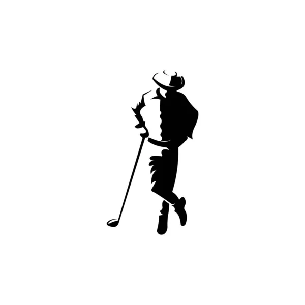 Golf Jugador Golpea Bola Inspiración Logotipo Diseño Vector Golf Club — Vector de stock