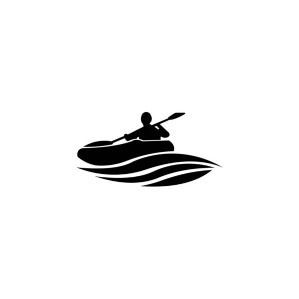 Inspiration Rudersport Training Vektorsymbol Boot Mit Paddel Vektorsymbol Gefülltes Flaches — Stockvektor