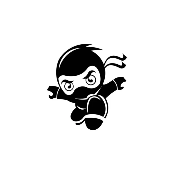 Ninja Samouraï Guerrier Armes Sabres Personnage Dessin Animé Inspiration Logo — Image vectorielle