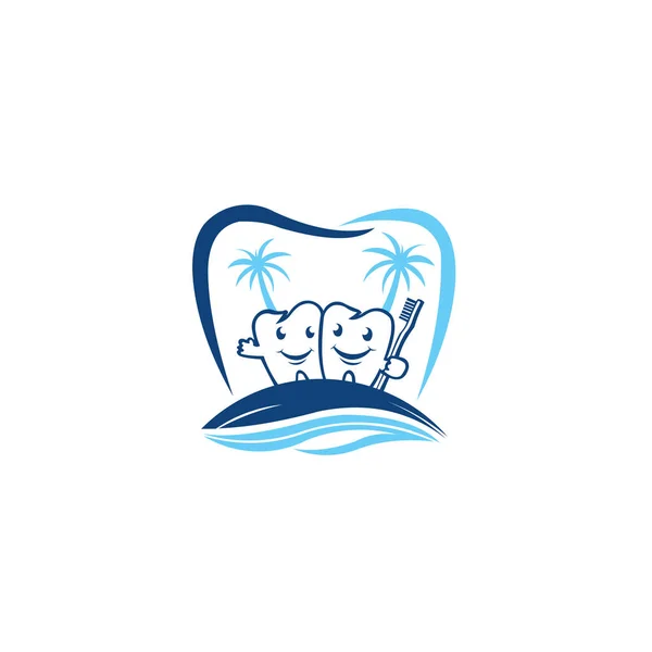 Strandvakantie Logo Ontwerp Zomer Vakantie Vector Ontwerp Tandheelkundige Logo — Stockvector