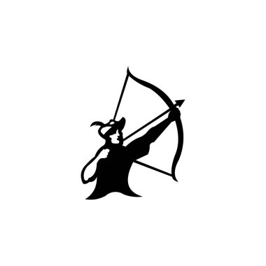 Okçuluk logosu, Vektör rozet konsepti spor yayı ile Archer ve ok ile hedef, okçuluk yarışması