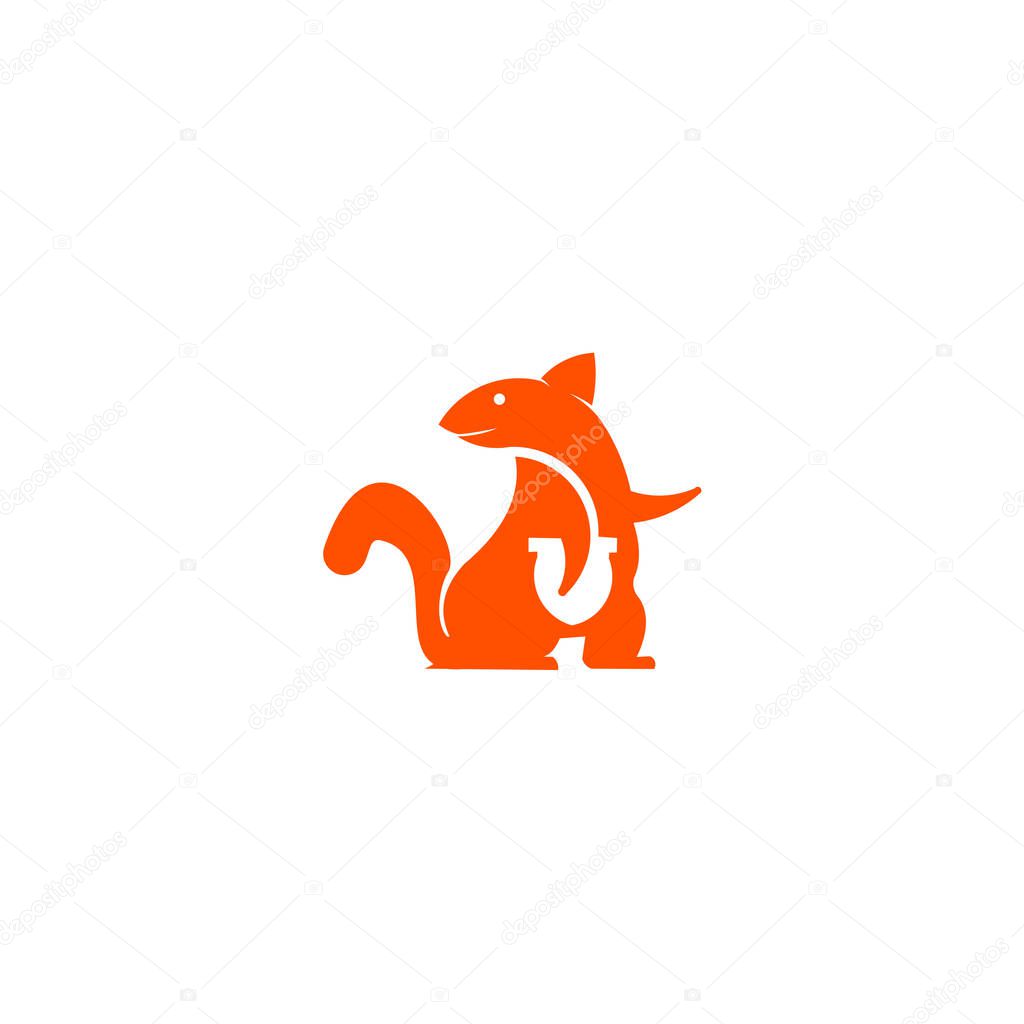 Animal Squirrel icon, Squirrel logo template,Squirrel vector icon on white background, Flat vector squirrel icon symbol sign from modern animals collection for mobile concept and web apps design.