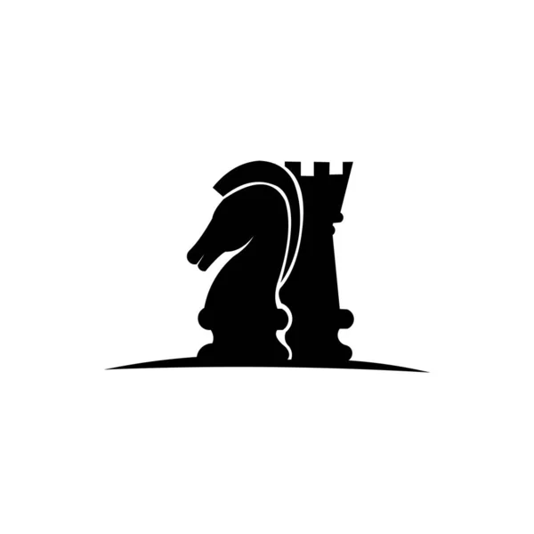 チェスの馬の駒のロゴ 白い背景に隔離されたウェブデザインのためのシンプルなチェスの馬の駒のロゴ — ストックベクタ