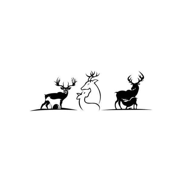 Cerfs Collection Cerfs Noël Cerf Sautant Santa Illustration Vectorielle Des — Image vectorielle