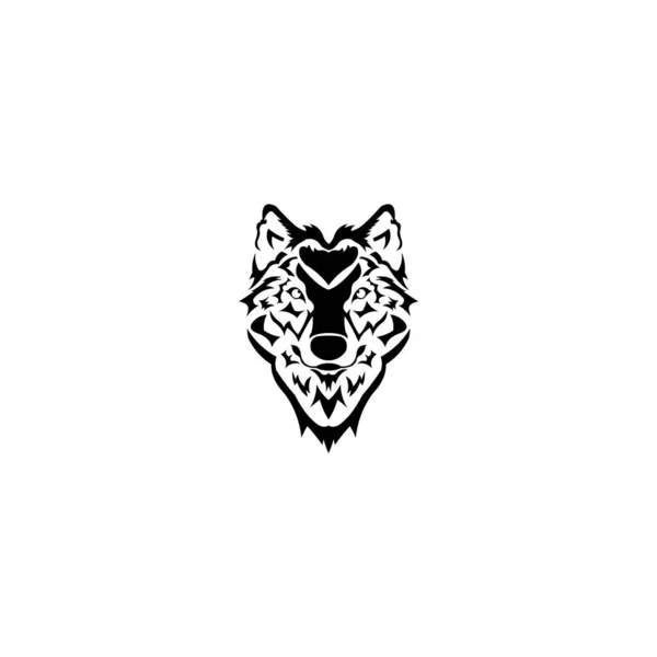 Modèle Logo Tête Loup Dessins Vectoriels Loup Hurlant Sur Montagne — Image vectorielle