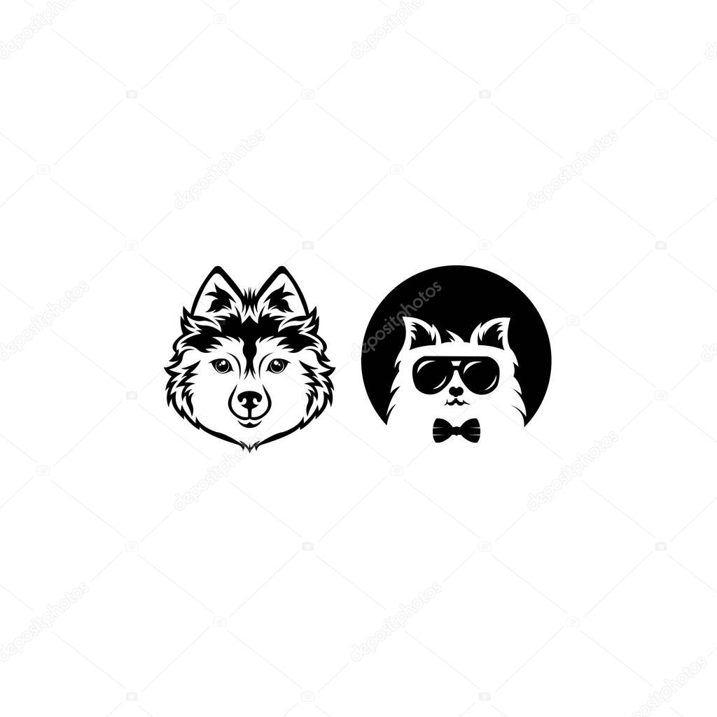 Wolf head logo template vector designs,Wolf howling on the top mountain for logo design