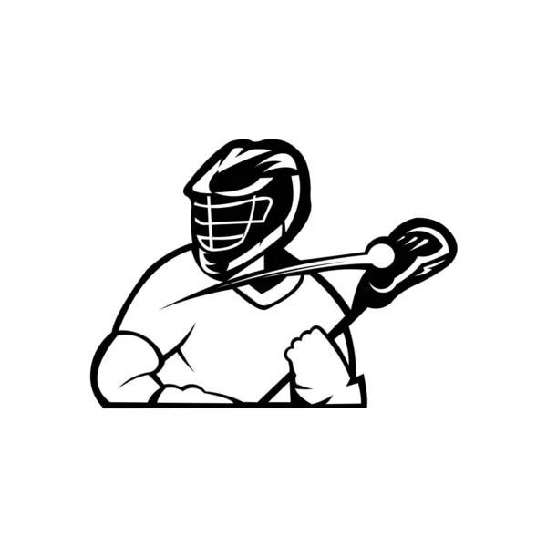 Lacrosse American Sportabzeichen Logo Turnier Vorlagenvektor — Stockvektor