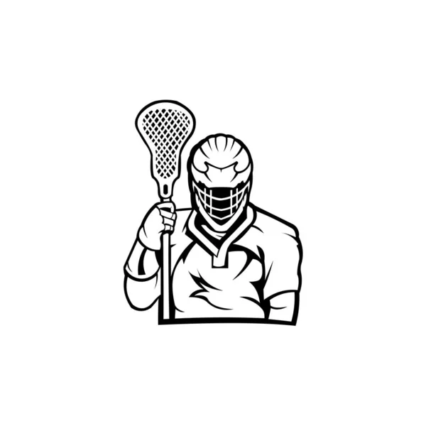 Lacrosse American Sports Badge Logo Τουρνουά Διάνυσμα Προτύπου — Διανυσματικό Αρχείο